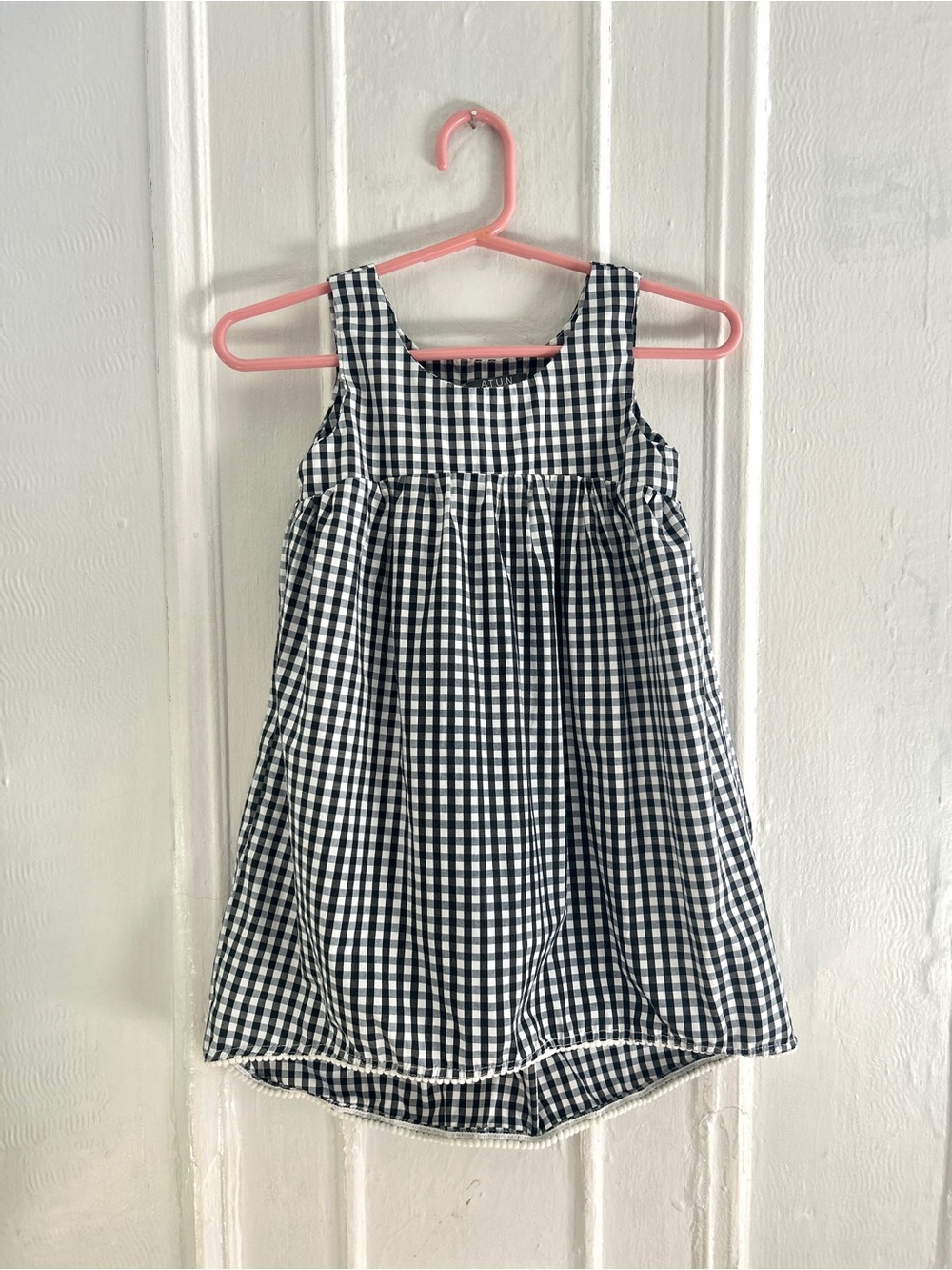A.T.U.N. Black & White Gingham Girls Summer Dress